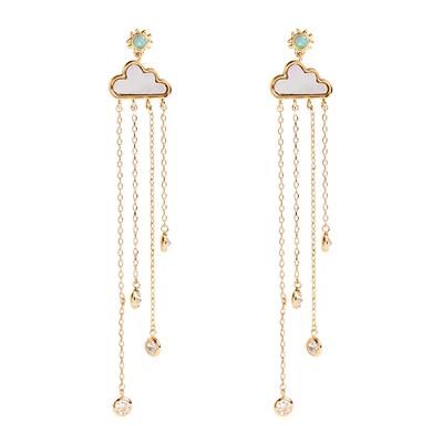 sumni莎米尼18k包金女云朵银针