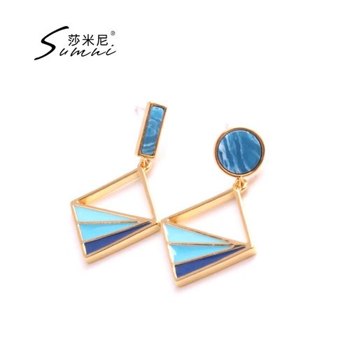 sumni不对称法式几何复古耳环