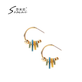 耳饰新潮款 sumni 莎米尼原创流苏轻奢耳坠珐琅耳环女气质春夏法式