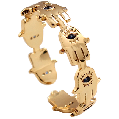 sumni莎米尼18K包金法蒂玛之手指环戒指男女设计小众情侣素圈闺蜜