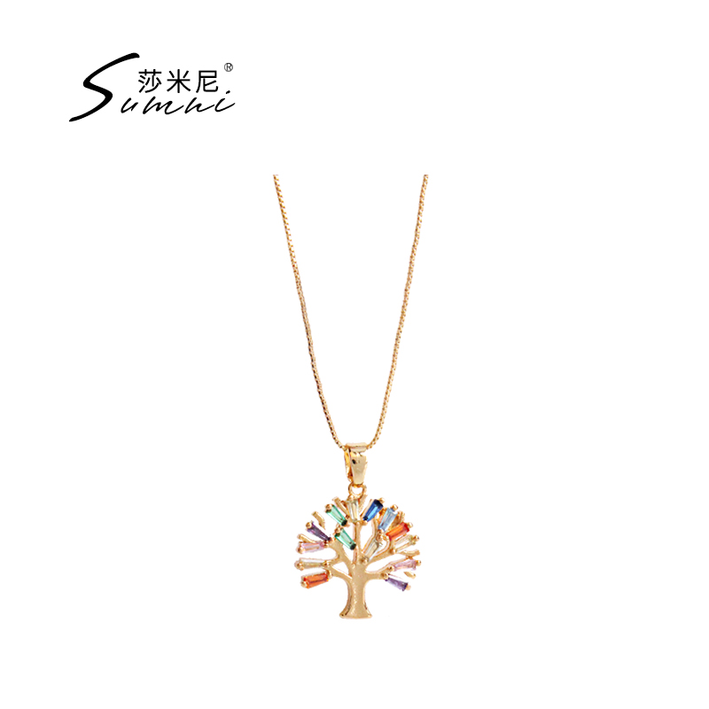 sumni人工锆石18K包金女