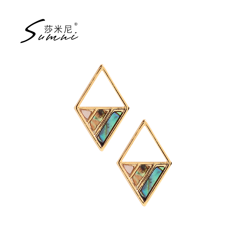 sumni莎米尼18K包金耳钉海滩风情