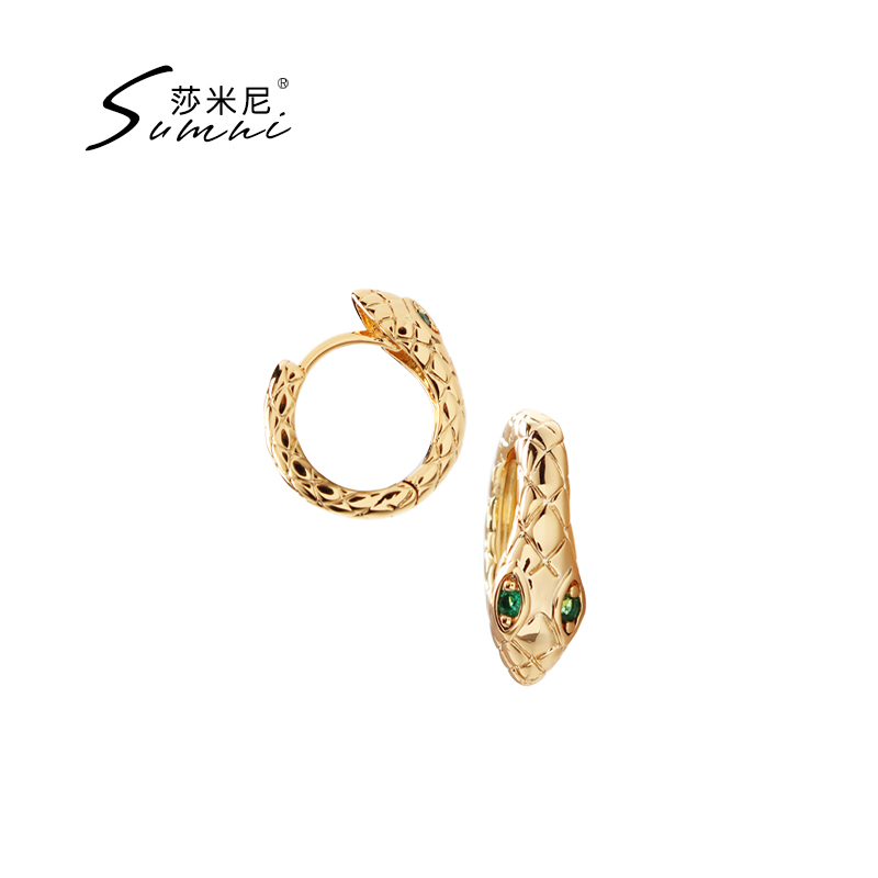 sumni/新款娜迦蛇神耳圈耳扣女时尚蛇形耳饰通勤百搭四季百搭