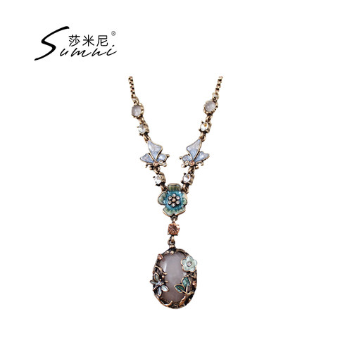 sumni莎米尼风滴蝴蝶花卉毛衣链