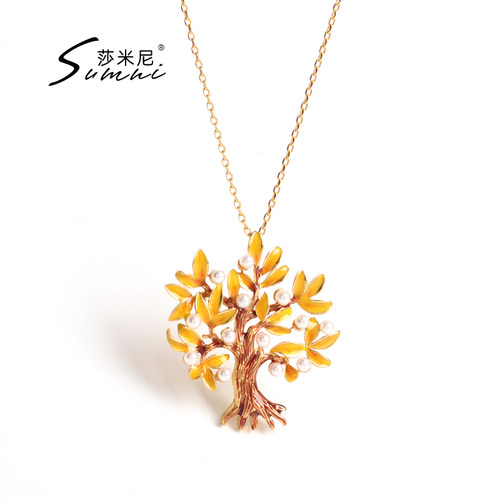 珐琅包金sumni珐琅滴釉毛衣链女