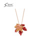 莎米尼欧美长款 项链立体多层加拿大枫叶滴釉毛衣链春夏衬衫 链