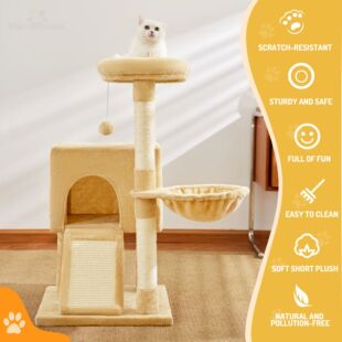 小型猫爬架猫架子藤席猫窝滑梯玩具一体麻绳猫抓板猫跳台树干猫抓