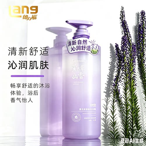 朗力福香氛精油保湿沐浴露750ml持久留香保湿去角质肤深层清洁