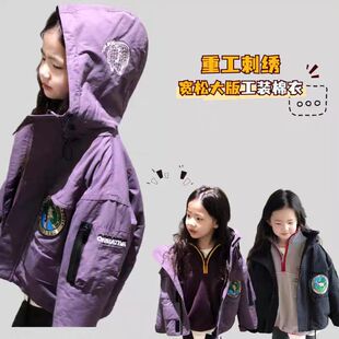 女童加厚加棉工装棉衣外套中大童亲子装冬季衣服 很洋气很实用款