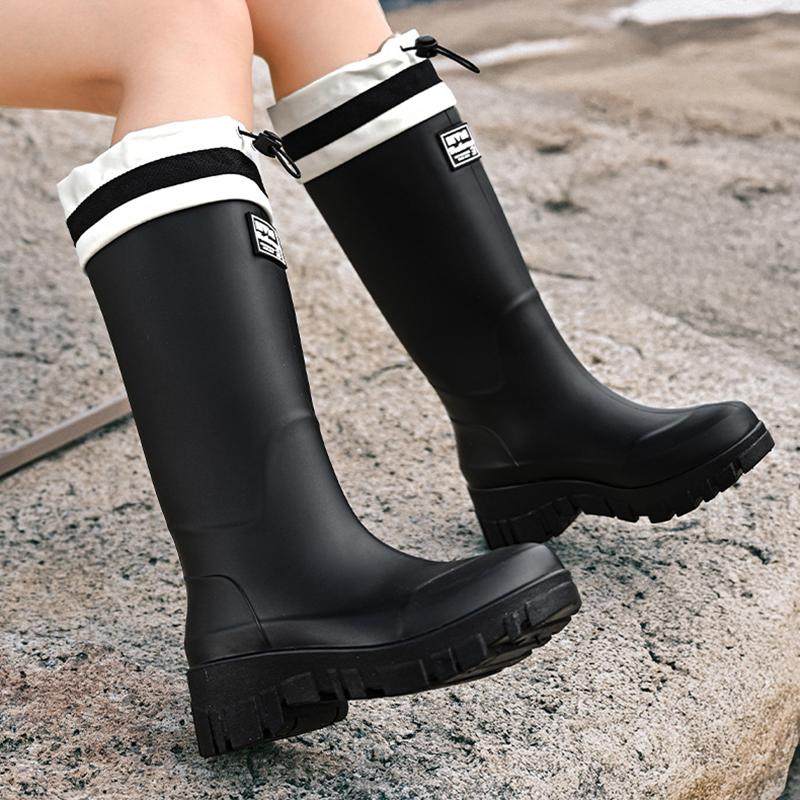 外出时尚厚底雨鞋女款2026新款中高筒水鞋女防水防滑成人厨房胶鞋
