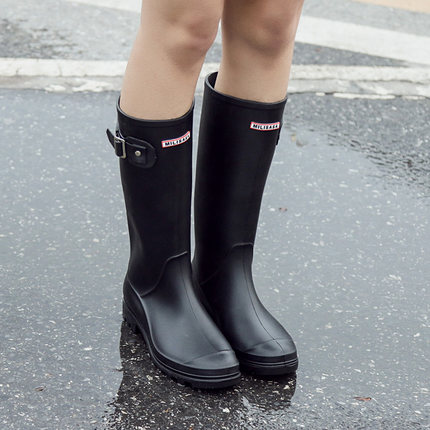 新品春夏韩国雨鞋女士高筒防水鞋女成人长筒雨靴马丁胶鞋水靴防滑