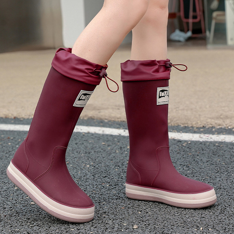 厚底雨靴女百搭防水鞋防滑雨鞋女2026新款胶鞋套鞋松紧带高筒女士