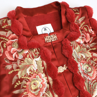 本格儿童汉服女童中国风改良明制重工刺绣加绒比甲秋冬新品拜年服