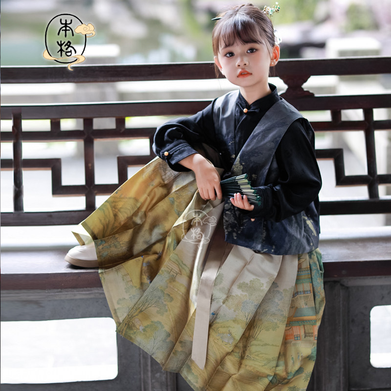 本格出品春秋女亲子马面裙汉服图片