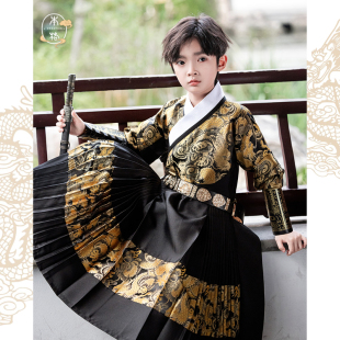 本格汉服男童飞鱼服明制锦衣卫曳撒秋冬唐装中国风男孩古装冬款