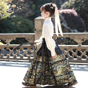 本格汉服女童重工2025新款春秋国风儿童马面裙女童高端童装上衣