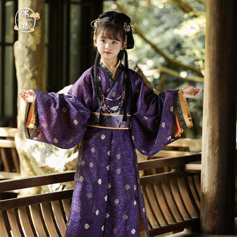 本格汉服女童战国袍儿童紫色中国风古风亲子直裾袍套装春秋款秋季,童装/婴儿装/亲子装,汉服,淘宝优惠券,粉丝福利购,淘宝优惠卷