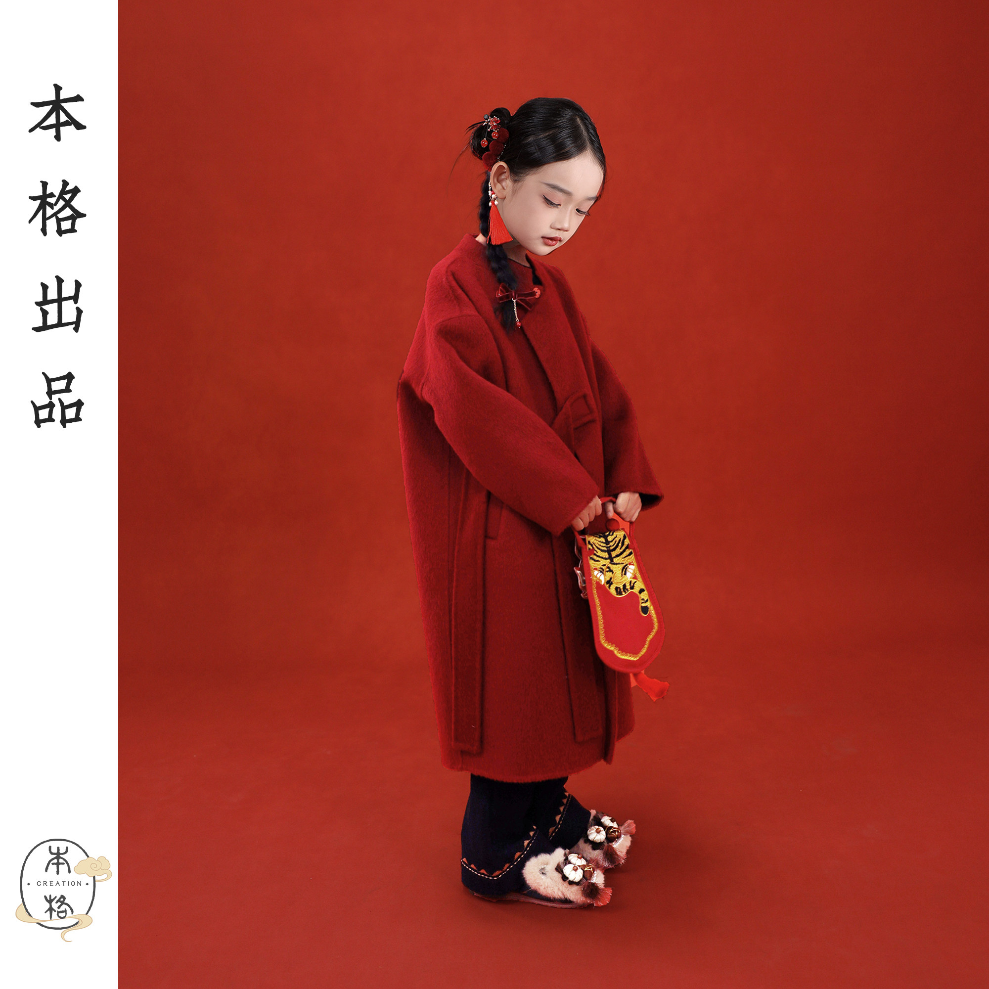 本格汉服拜年服羊毛双面呢大衣