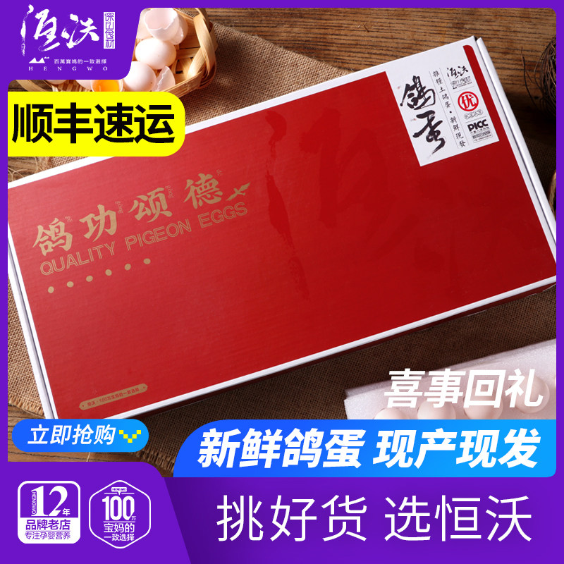 恒沃鸽子蛋50枚 新年升职加薪送礼必备 新鲜白鸽蛋土特产精装礼盒