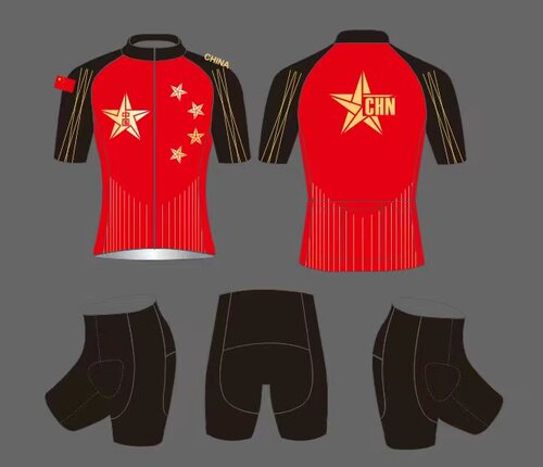 夏季速滑服极客狮中国队儿童透气