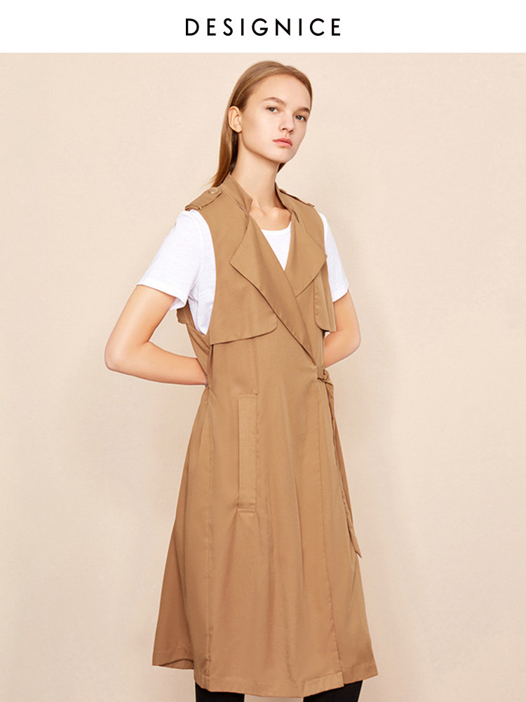 The same style as the shopping mall, Disney, spring Korean, loose casual design, windbreaker vest, women's coat, mid-length