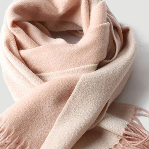 双面双色纯山羊绒围巾女秋冬季