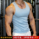 弹力运动打底衫 健身背心男修身 螺纹训练休闲 风重磅棉无袖 美式