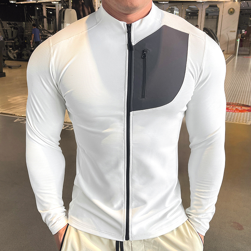 长袖透气男士常规健身衣