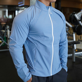 春夏新款 户外运动拉链上衣男健身训练休闲跑步夹克外套