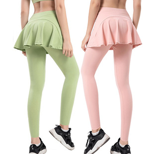 高尔夫长裤裙假两件女新款休闲运动裙子裤翘臀紧身连体裤裙侧口袋