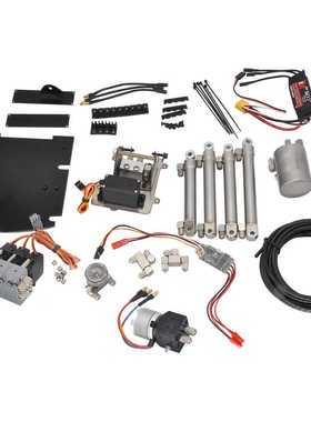 汇纳592 593 594液压升级套件 金属支架/3CH阀/油泵 油箱RC挖掘机