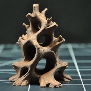 带孔浮木图腾微缩地形3d打印摆件水族箱装饰品布景躲避高级微景观