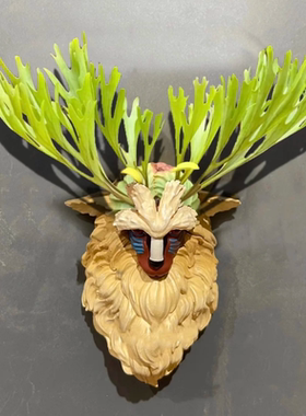 幽灵公主兽神鹿角蕨花盆壁挂种植板3d打印鹿角蕨附生兰兰花吊盆