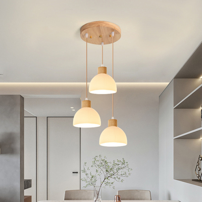 大观园饭厅灯北欧原木防风灯具现代简约饭厅餐桌吧台三头小吊灯P2