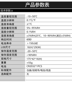 台湾衡欣 AZ8708精美工业电子温湿度计笔形室内外温湿度计