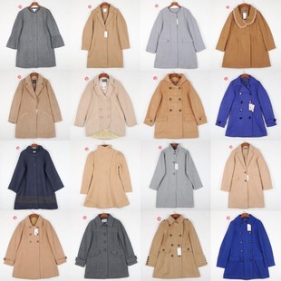 日韩vintage复古着呢子外套女中长双面绒风衣粗花呢大衣短款秋冬