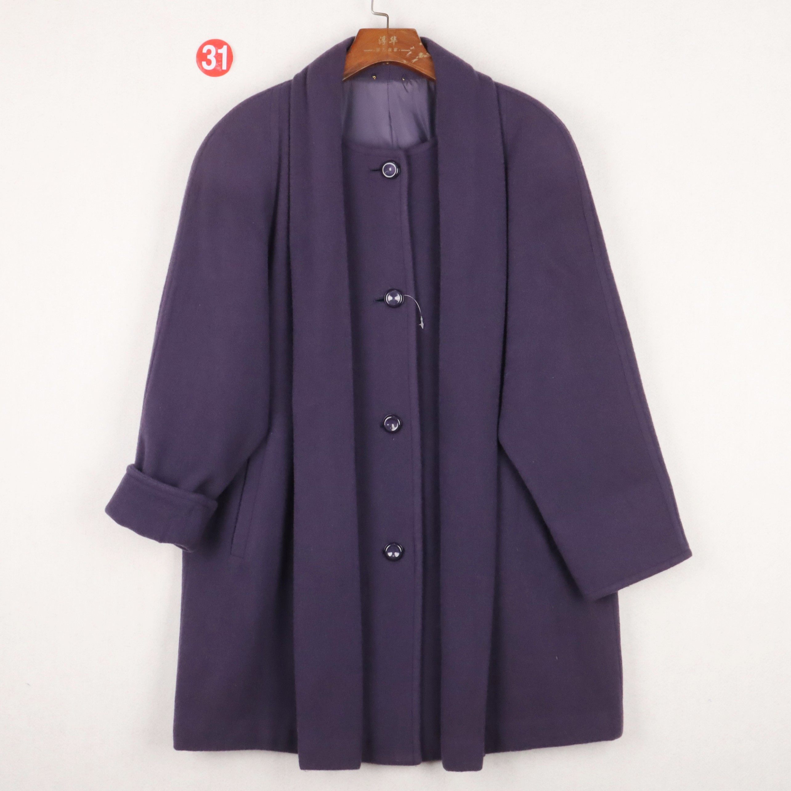 日系通勤淑女风 紫色翻领插肩袖单排扣90%羊毛呢大衣女宽松中长款,女装/女士精品,毛呢外套,淘宝优惠券,粉丝福利购,淘宝优惠卷