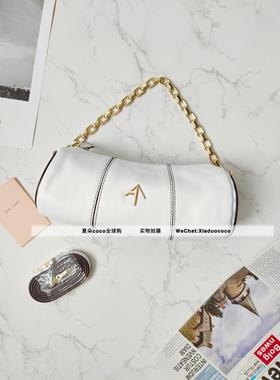 现货Manu Atelier马努箭头链条包圆筒包手提包小拎包牛皮小包白色