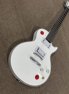 电吉他白色电吉他24品圆头不锈钢品丝短音开关特价