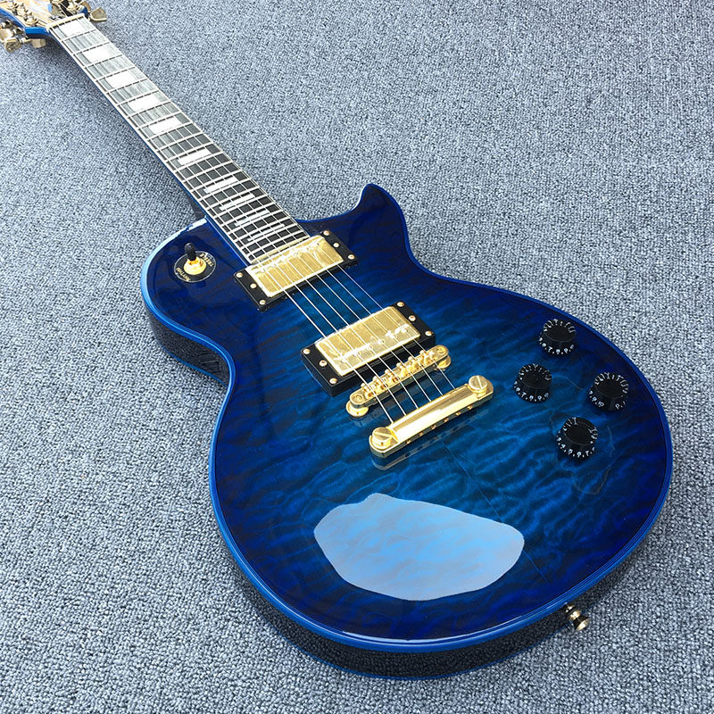 飞扬custom lp样式电吉他大花贴面 蓝色商标 蓝璐璐 颜色可改