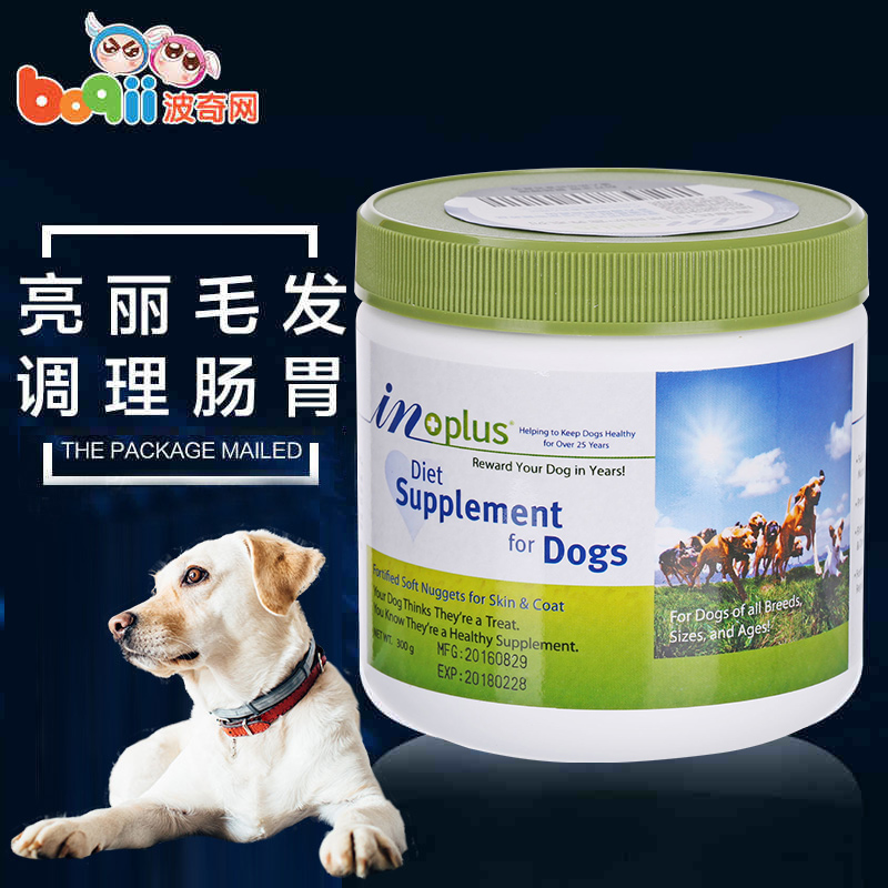 波奇網麥德氏IN-Plus狗卵磷脂美國in比熊泰迪金毛美毛海藻粉300g