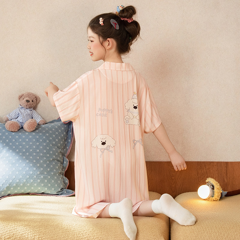 儿童睡衣女童睡裙夏季薄款莫代尔家居裙/睡裙