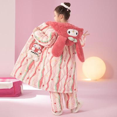 儿童夹棉睡衣冬季保暖套装