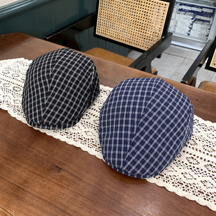 帽子女前进帽小格纹鸭舌帽小香风潮帽百搭休闲时尚潮流春夏ins男