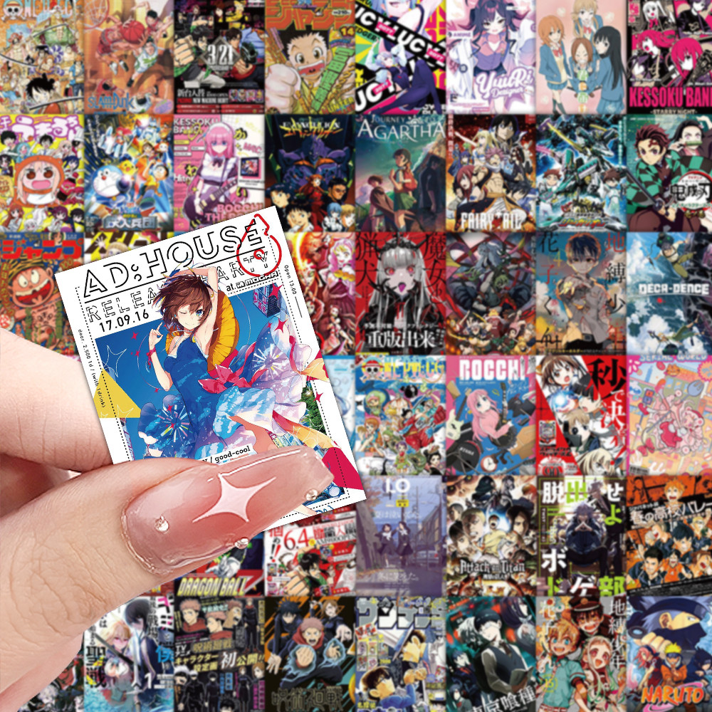 二次元人物动漫海报贴纸儿童可爱卡通日系式女孩手帐账素材迷你小贴画