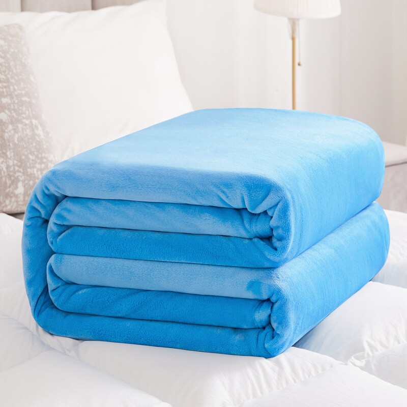 冬季加厚素色毛毯珊瑚绒办公室午睡盖毯保暖床单毯纯色法兰绒毯子