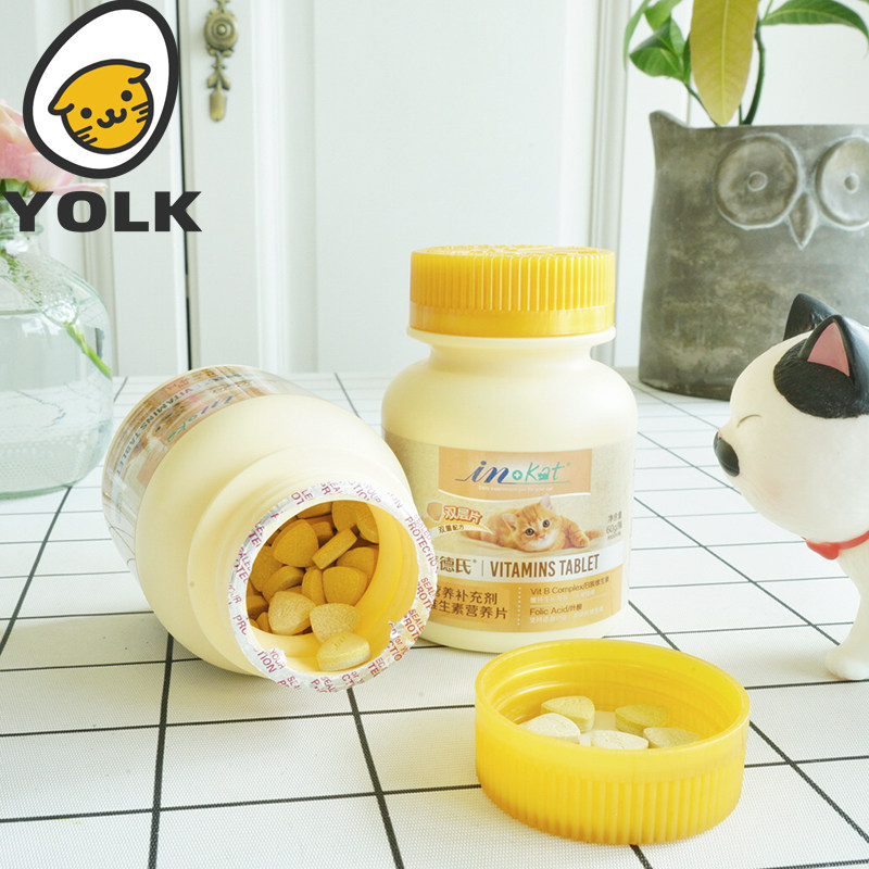 yolk蛋黄家 猫用叶酸维生素片麦德氏补充孕幼猫营养加快猫癣恢复