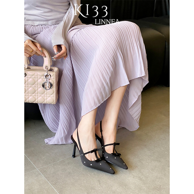 【高端版】黑色包头蝴蝶结凉鞋