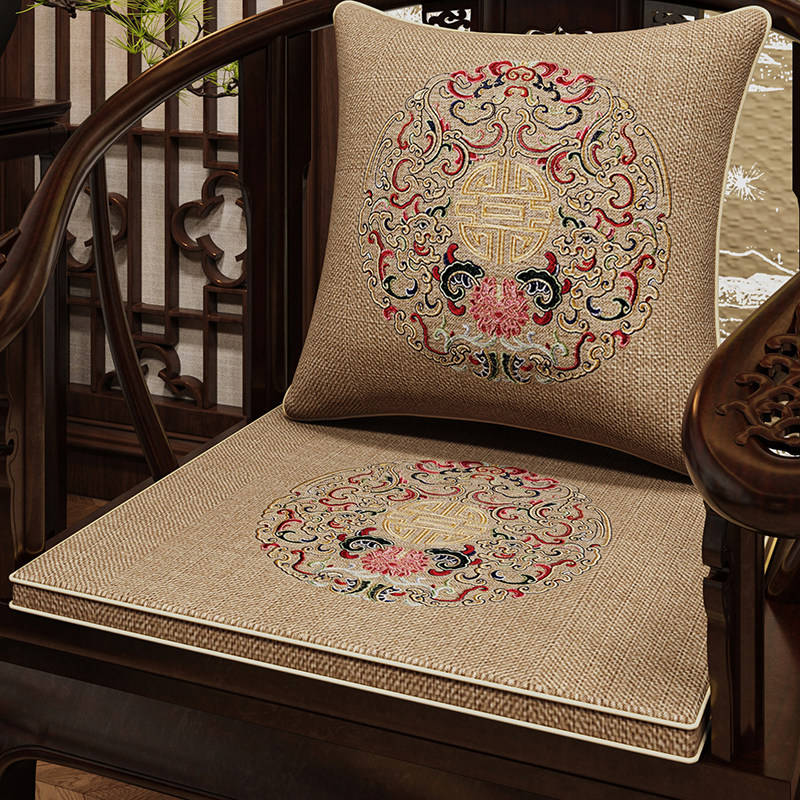 中式椅子坐垫红木圈椅太师椅茶桌椅子垫实木餐桌椅垫座椅屁垫垫子