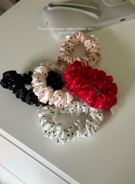 RZSTUDIO真丝波点系列少女马尾发圈